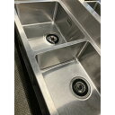 【中古】二槽シンク 台付き BGあり 幅1800×奥行600×高さ800 【送料無料】【業務用】【飲食店 店舗 厨房機器 二槽シンク 業務用二槽シンク】