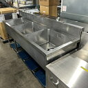 【中古】三槽シンク BGあり 幅1800×奥行600×高さ800 【送料別途見積】【業務用】【飲食店 店舗 厨房機器 三槽シンク 業務用三槽シンク】