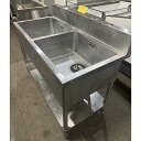 【中古】二槽シンク BGあり 幅1200×奥行600×高さ800 【送料別途見積】【業務用】【飲食店 店舗 厨房機器 二槽シンク 業務用二槽シンク】