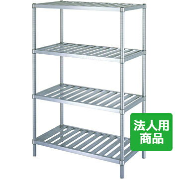 シンコー ラック4段 スノコ 幅1488×奥行338×高さ1800 [RS4-15035]【送料無料】【新品】【業務用】(3)