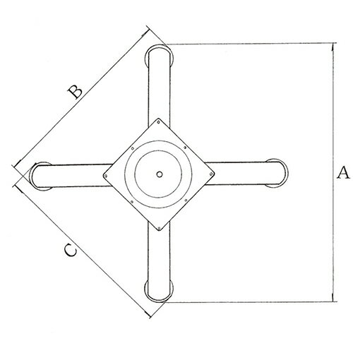 ハヤシ　アルミ鋳物テーブル脚 ベースサイズ：A915×B670×C670×【高さ指定可】 品番：BC-C-900 塗装カラー：44 ポール：101φ/送料別 2