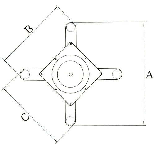 ハヤシ　アルミ鋳物テーブル脚 ベースサイズ：A551×B406×C406×【高さ指定可】 品番：BT-C-550 塗装カラー：44 ポール：76φ/送料別 2