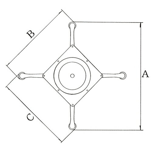 ハヤシ アルミダイキャストテーブル脚 ベースサイズ:A600×B435×C435×【高さ指定可】 品番:SS-C-600 塗装カラー:14AM ポール:60φ/送料別 [2]