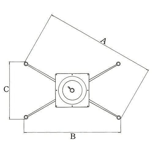 ハヤシ アルミ鋳物テーブル脚 ベースサイズ:A730×B605×C430×【高さ指定可】 品番:XL-730 塗装カラー:99 ポール:42φ/送料別