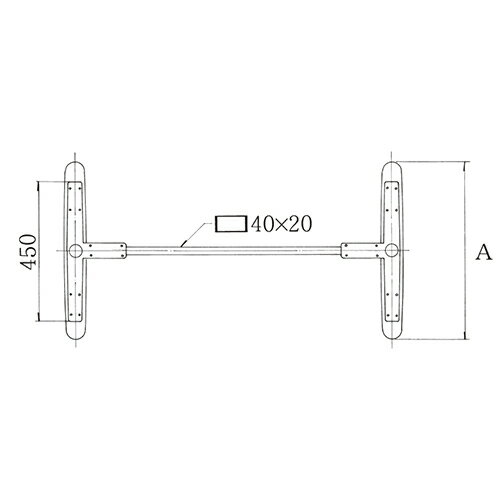 ハヤシ アルミダイキャスト長イス脚 サイズ:A580×間口(芯々)1300mm×【高さ指定可】 品番:SD-580-B 塗装カラー:14 ポール:42φ/送料別 [2]