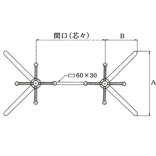 ハヤシ アルミダイキャストテーブル脚 ベースサイズ:A445×B220×間口(芯々)1000mm×【高さ指定可】 品番:BT-V-300 塗装カラー:44 ポール:76φ/送料別 [2]