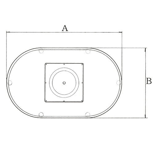 ハヤシ スチールベーステーブル脚 ベースサイズ:A748×B448×【高さ指定可】 品番:DR-5D 塗装カラー:14 ポール:101φ/送料別 [2]