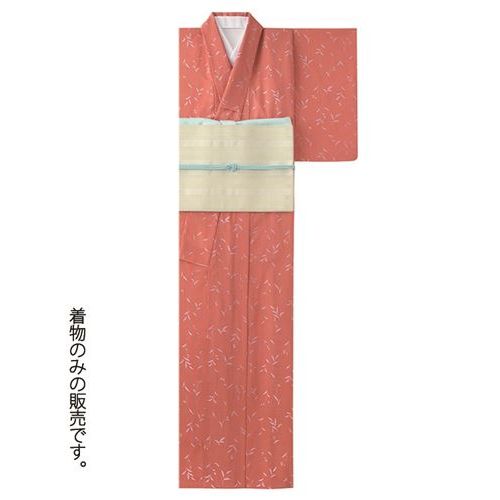 着物 しだれ柳絽小紋（夏用）サーモンピンク K3715 /業務用/新品/送料無料