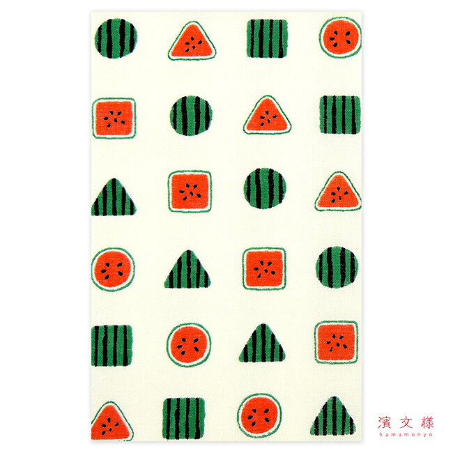 濱文様　キッズ甚平　90-100サイズ　まるさんかくスイカ　オフ