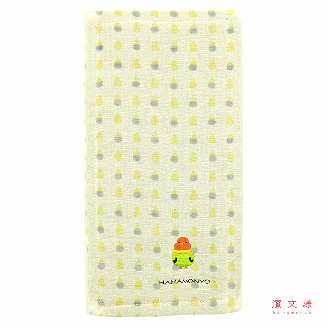 樂天商城 - 濱文様　リバーシブルハーフハンカチ　インコ　グリーン