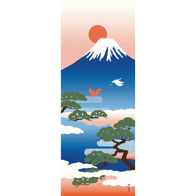濱文様　絵てぬぐい　富士山と松 1