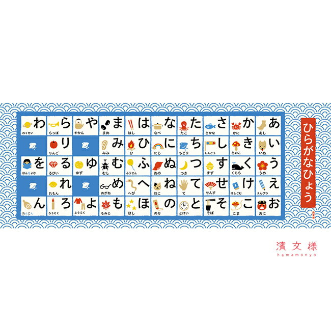 樂天商城 - 濱文様　おもしろてぬぐい　ひらがなひょう