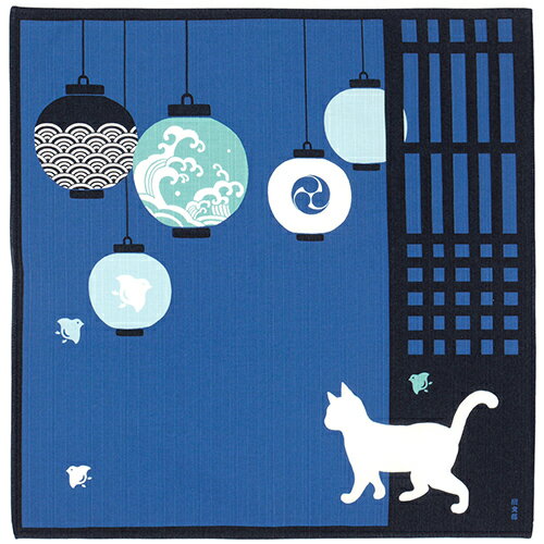 Rakuten - 濱文様　絵小布　猫と夏提灯