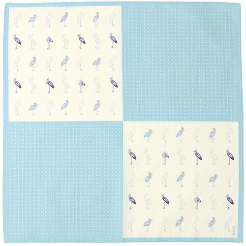 濱文様　小布　ごきげんハシビロコウ　ブルー