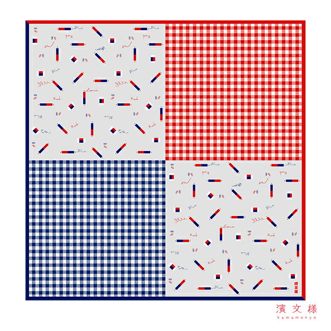 濱文様　小布　まめ赤青えんぴつ