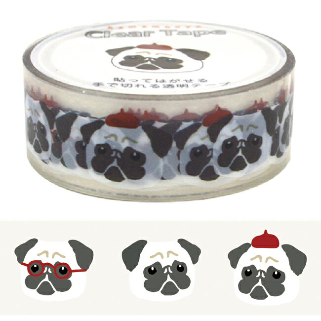 Rakuten - 濱文様　クリアテープ　パグ画伯