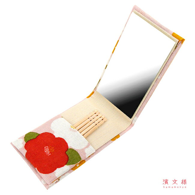 濱文様　エチケットミラー　祝い椿