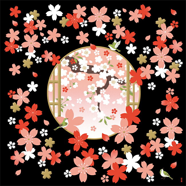 Rakuten - 濱文様　大布　舞桜と鶯