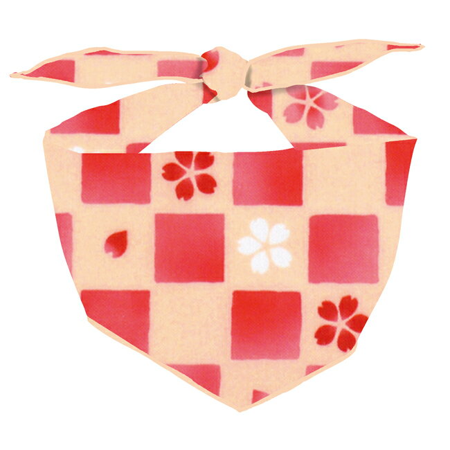 Rakuten - 濱文様　わんにゃんバンダナ　ふんわり桜と市松