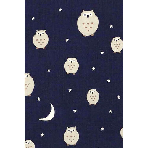 濱文様　てぬぐい　三日月とふくろう(3)