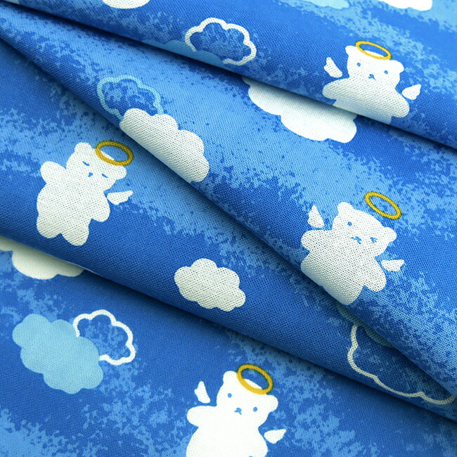 濱文様　てぬぐい　くま雲天使