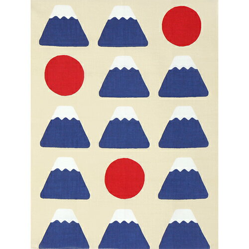 濱文様　てぬぐいのはんかち　日の丸富士　ベージュ