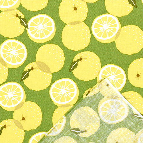 濱文様　てぬぐいのはんかち　採れたて柚子