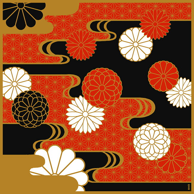 濱文様 中布 菊にしき