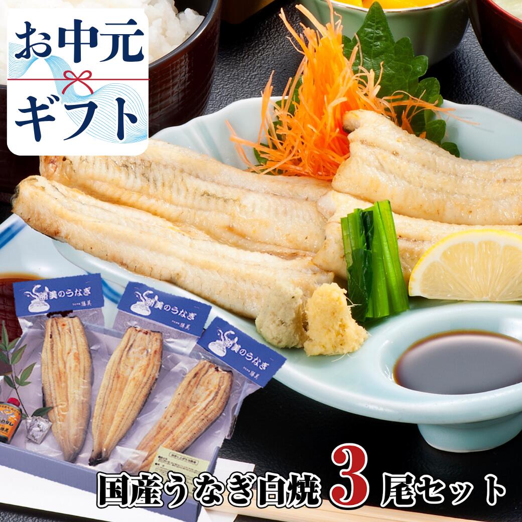 【800円OFFクーポン有 お中元 早割 】うなぎ ギフト 国産 白焼 170～180g×3尾セッ...
