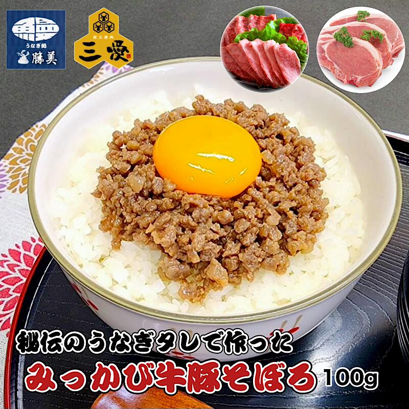 楽天浜名湖鰻三商店新商品 うなぎのタレで作った みっかび牛豚 そぼろ 100g×5袋 10袋 勝美 うなぎタレ 三愛 牛丼 豚肉 牛肉 豚丼 肉 蒲焼き うなぎ弁当 鰻 ウナギ 総菜 お惣菜 弁当 無添加 時短 おかず おうちごはん 真空パック 小分け 自家製 冷凍 冷凍食品 三ケ日 みっかび牛 みっかび三元豚