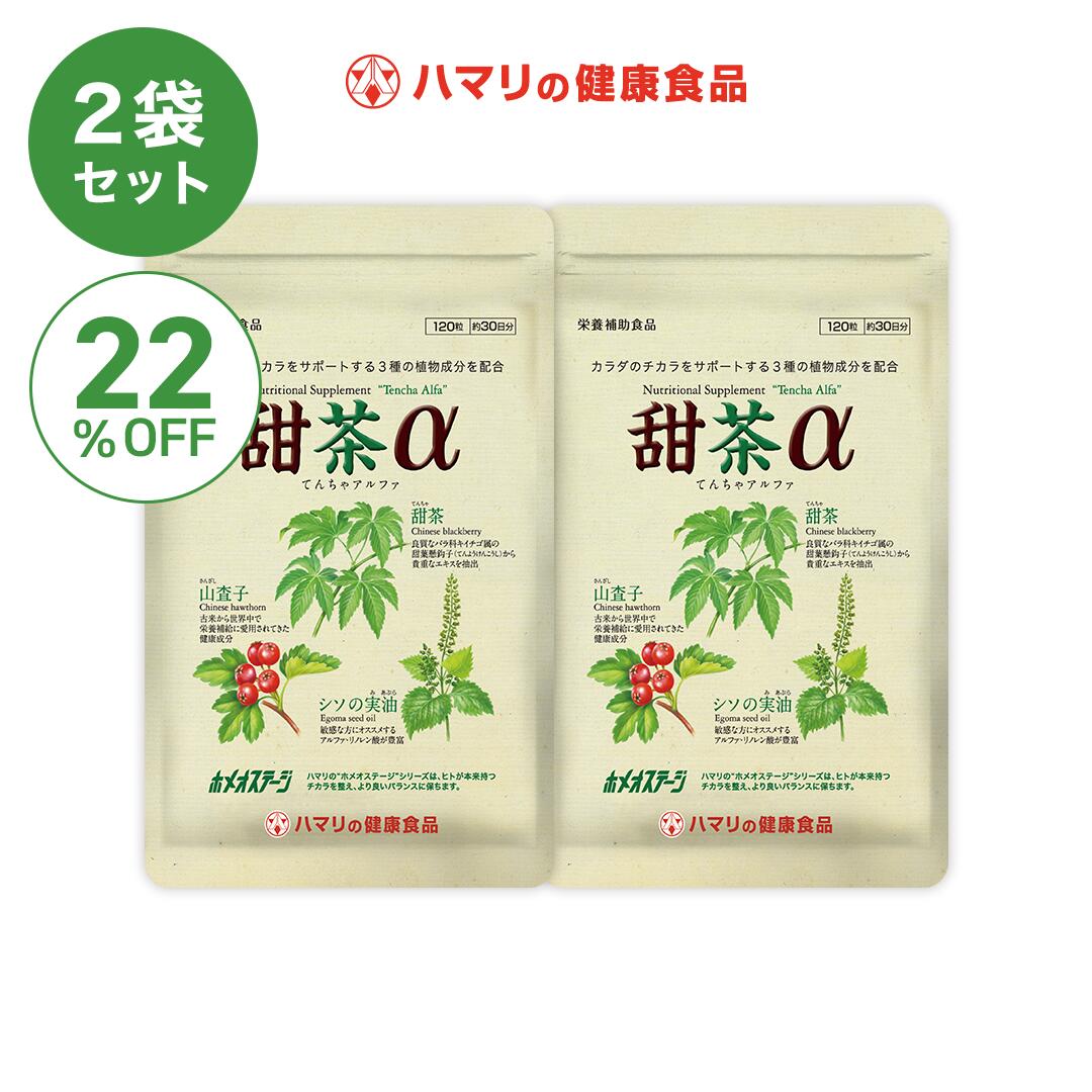 2025/3/31まで早割価格【公式】甜茶α 2袋セット（120粒×2袋）甜茶 ノンカフェイン サプリメント 山査子 シソの実油 季節の変わり目 健康維持 栄養補助食品のサムネイル