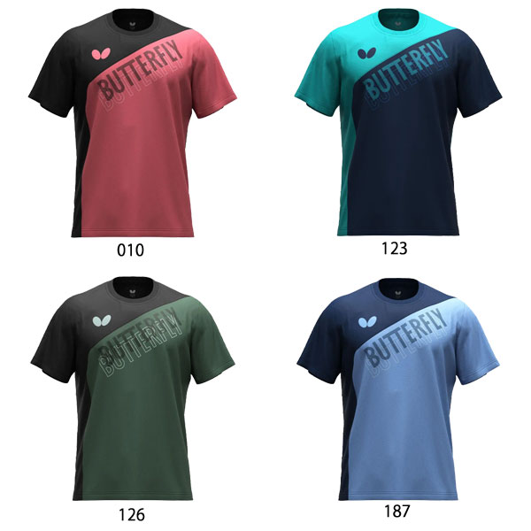 名入れ刺繍OK!　バタフライ　卓球　Tシャツ　卓球ウェア　ノイアル・Tシャツ　47430