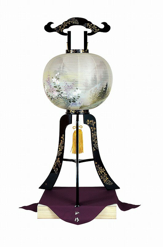Rakuten - 盆提灯 【ちょうちん・置き型】 本金萩高盛蒔絵 50号 高さ112cm×火袋径46cm 1121 初盆 初盆提灯 新盆 行灯 ちょうちん ●お仏壇・仏具の浜屋