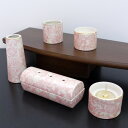 [仏具セット]　五具足　ゆい花　筒型香呂5点セット　桜