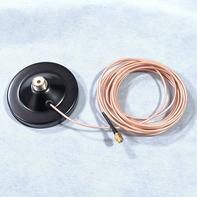 SMA オス アンテナ用 基台 ＋ テフロンケーブル 5m マグネット 基台 ゴムパッド付 無線 MCゴムキャップ付　磁石 室内 車載 基台同軸 ケーブル