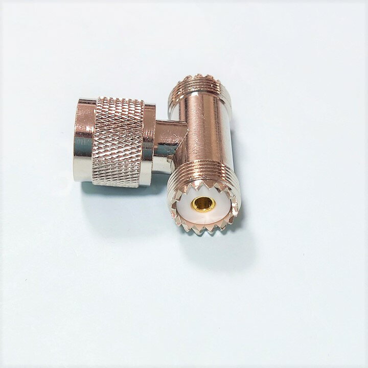 HamgoのT型 MJ-MP-MJ 同軸変換コネクタ Mメス Mオス アダプタ M-TA-JPJ｜アングル2