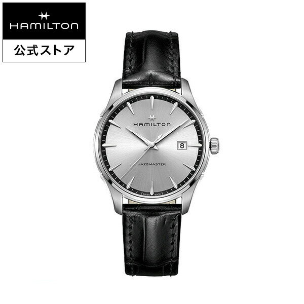 ハミルトン 公式 腕時計 HAMILTON Jazzmaster Gent ジャズマスター ジェント クオーツ クォーツ 40.00MM レザーベルト シルバー × ブラック H32451751 メンズ腕時計 男性 正規品 ブランド ビジネス シンプル