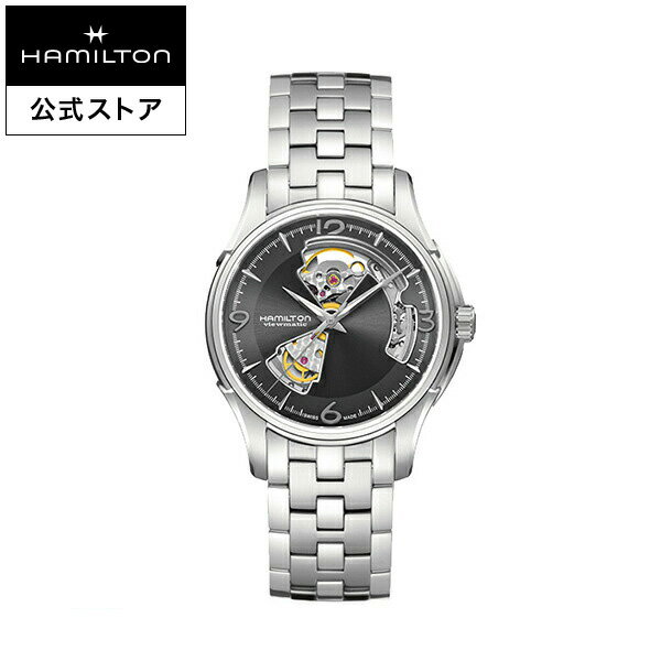 ハミルトン 公式 腕時計 HAMILTON Jazzmaster Open Heart ジャズマスター オープンハート オートマティック 自動巻き 40.00MM ステンレススチールブレス グレー × シルバー H32565185 メンズ腕時計 男性 正規品 ブランド ビジネス シンプル