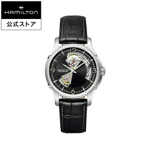 ハミルトン 公式 腕時計 HAMILTON Jazzmaster Open Heart ジャズマスター オープンハート オートマティック 自動巻き 40.00MM レザーベルト ブラック × ブラック H32565735 メンズ腕時計 男性 正規品 ブランド ビジネス シンプル