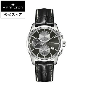 ハミルトン 公式 腕時計 HAMILTON Jazzmaster Auto Chrono ジャズマスター オート クロノ オートマティック 自動巻き 42.00MM レザーベルト グレー × ブラック H32596781 メンズ腕時計 男性 正規品 ブランド ビジネス シンプル