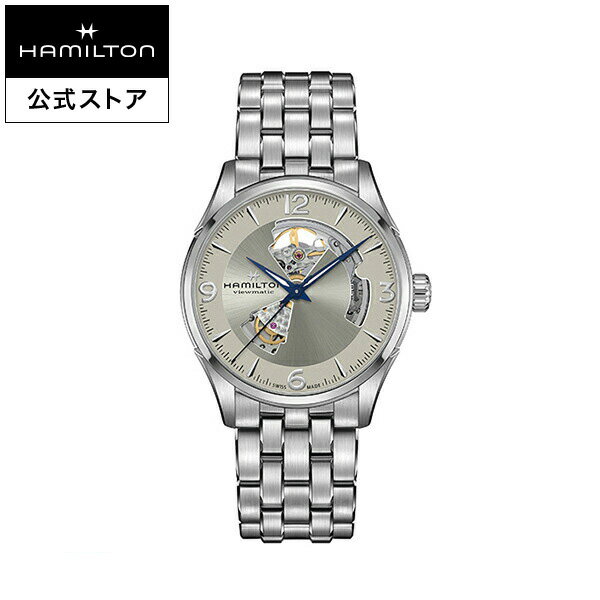 ハミルトン 公式 腕時計 HAMILTON Jazzmaster Open Heart ジャズマスター オープンハート オートマティック 自動巻き 42.00MM ステンレススチールブレス ベージュ × シルバー H32705121 メンズ腕時計 男性 正規品 ブランド ビジネス シンプル