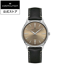ハミルトン 公式 腕時計 HAMILTON Jazzmaster Thinline ジャズマスター シンライン オートマティック 自動巻き 40.00MM レザーベルト ベージュ × ブラック H38525721 メンズ腕時計 男性 正規品 ブランド ビジネス シンプル