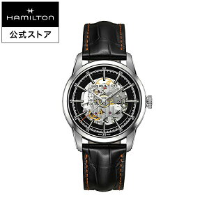 ハミルトン 公式 腕時計 HAMILTON American Classic RailRoad アメリカンクラシック レイルロード スケルトン オートマティック 自動巻き 42.00MM レザーベルト ブラック × ブラック H40655731 メンズ腕時計 男性 正規品 ブランド