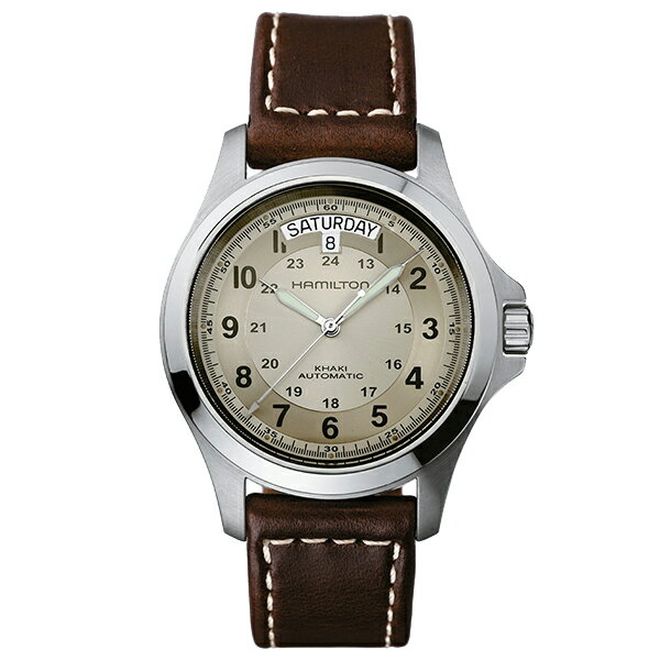 ハミルトン 公式 腕時計 HAMILTON Khaki Field Khaki King カーキ フィールド カーキ キング オートマティック 自動巻き 40.00MM レザーベルト ベージュ × ブラウン H64455523 メンズ腕時計 男性 正規品 ブランド アウトドア 2