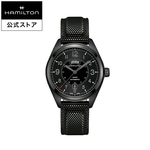 アウトドア腕時計 メンズ ハミルトン 公式 腕時計 HAMILTON Khaki Field Day Date カーキ フィールド デイデイト オートマティック 自動巻き 42.00MM ラバーベルト ブラック × ブラック H70695735 メンズ腕時計 男性 正規品 ブランド アウトドア