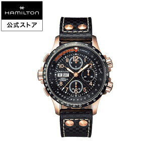 ハミルトン 公式 腕時計 HAMILTON Khaki Aviation Khaki X-Wind カーキ アビエーション X-Wind オートマティック 自動巻き 44.00MM レザーベルト ブラック × ブラック H77696793 メンズ腕時計 男性 正規品 航空時計 パイロットウォッチ