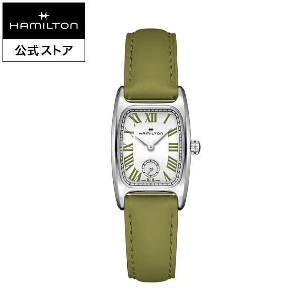 ハミルトン ボルトン 腕時計（レディース） ハミルトン 公式 腕時計 HAMILTON American Classic Boulton M アメリカンクラシック ボルトンM スモールセコンド クオーツ 23.50MM レザーベルト ホワイト × ピスタチオグリーン H13321813 レディース腕時計 女性 正規品 ブランド ビジネス シンプル