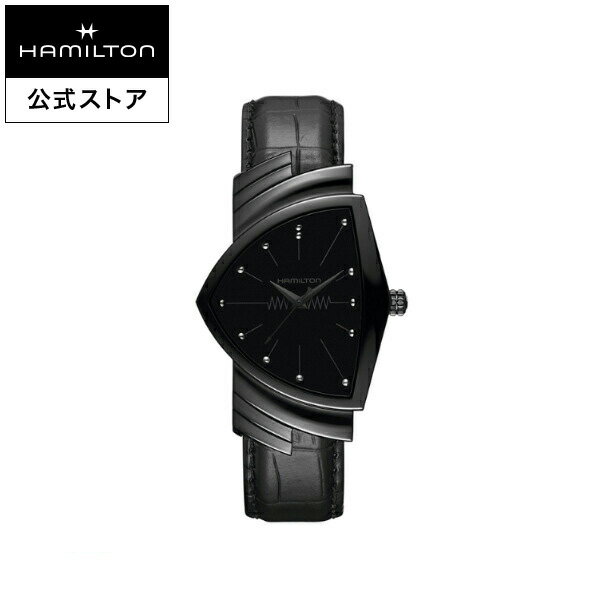 ベンチュラ 腕時計（メンズ） ハミルトン 公式 腕時計 HAMILTON Ventura ベンチュラ クオーツ クォーツ 32.30MM レザーベルト ブラック × ブラック H24401731 メンズ腕時計 男性 正規品 ブランド