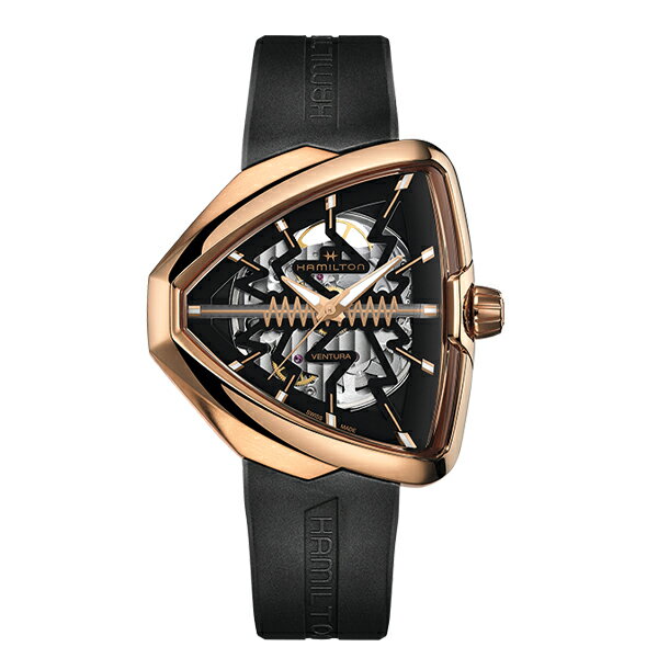 ハミルトン 公式 腕時計 HAMILTON Ventura Ventura ベンチュラ ベンチュラ スケルトン オートマティック 自動巻き 42.50MM ラバーベルト ブラック × ブラック H24525331 メンズ腕時計 男性 正規品 ブランド ビジネス シンプル