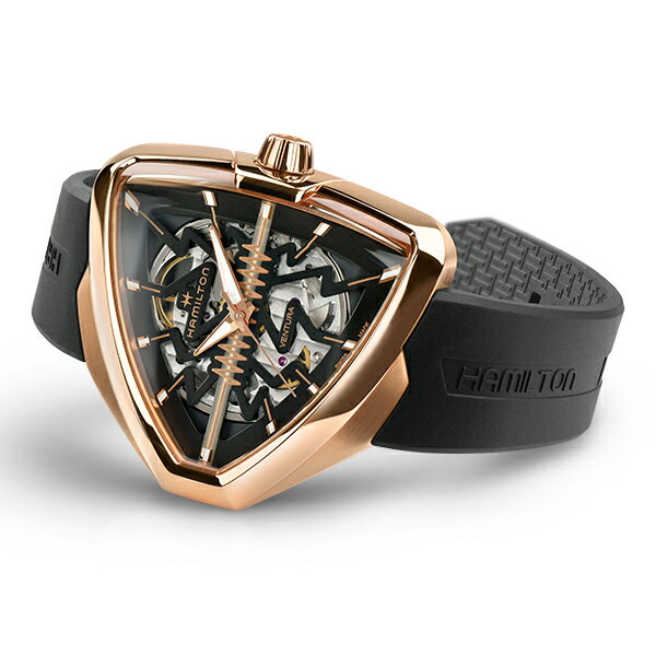 ハミルトン 公式 腕時計 HAMILTON Ventura Ventura ベンチュラ ベンチュラ スケルトン オートマティック 自動巻き 42.50MM ラバーベルト ブラック × ブラック H24525331 メンズ腕時計 男性 正規品 ブランド ビジネス シンプル